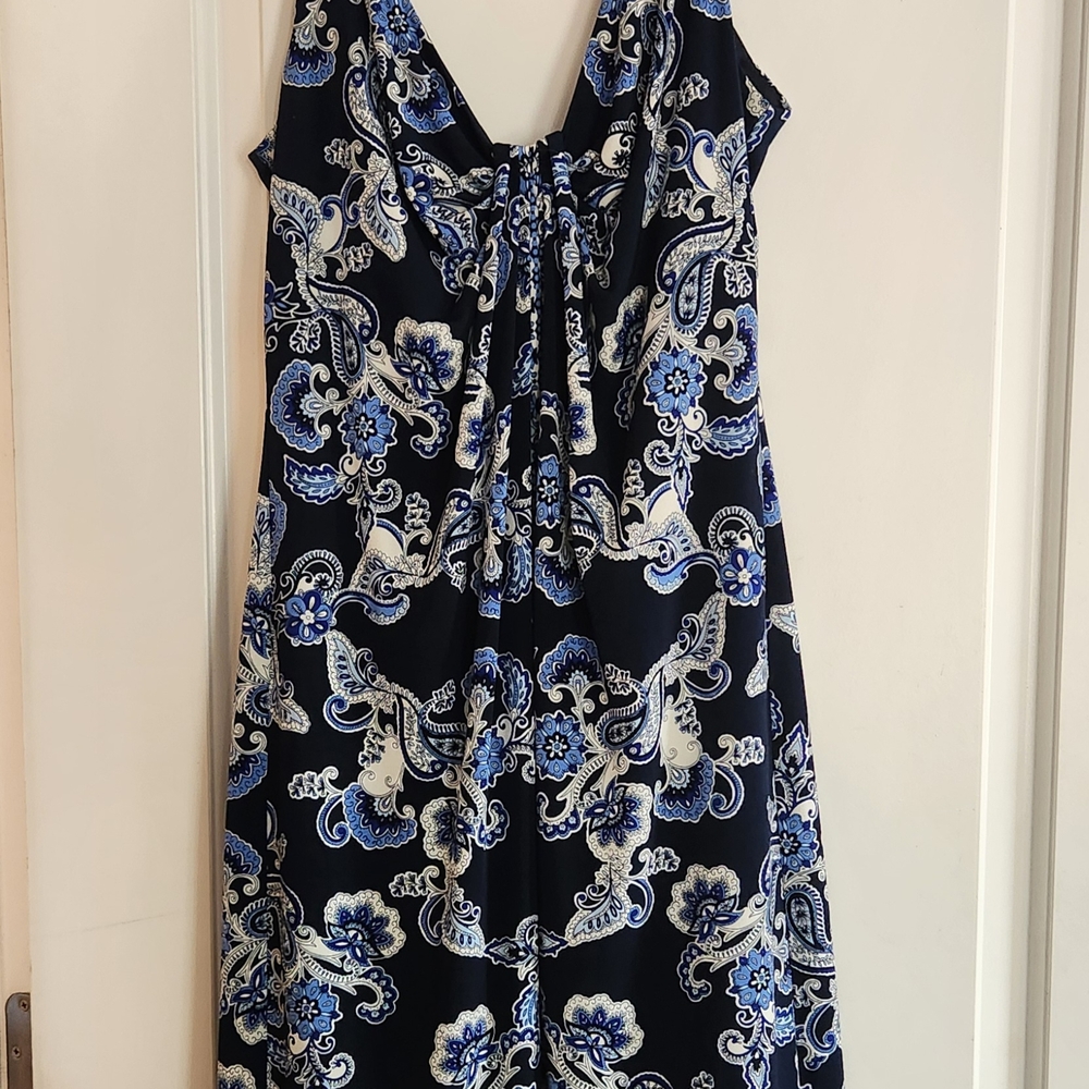 Blue and White Paisley Dress - Picture 1 of 4